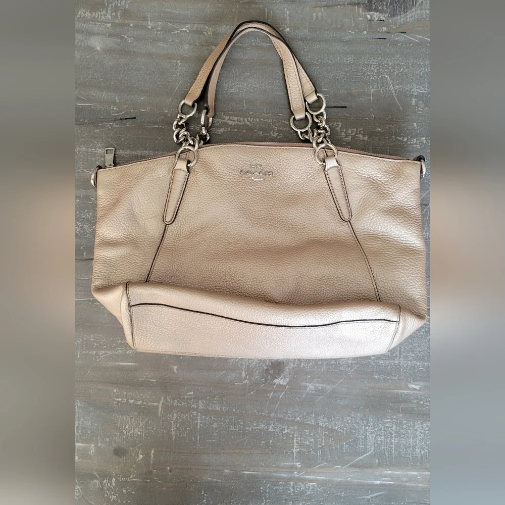 Coach Kelsey Metallic Gold Shoulder Bag